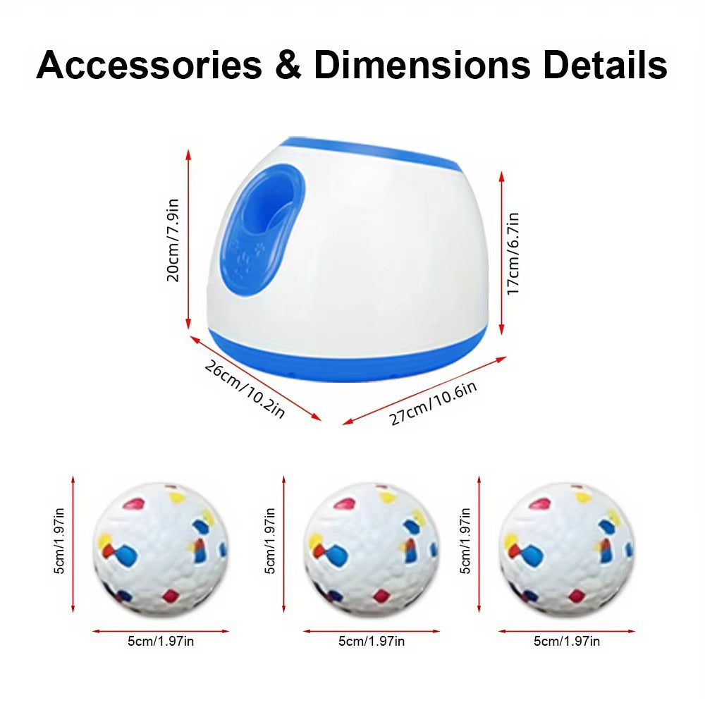 Dog Automatic Ball Thrower Interactive Small Dog Automatic Ball Thrower Outdoor Automatic Ball Thrower Launch Distance 10-30Ft