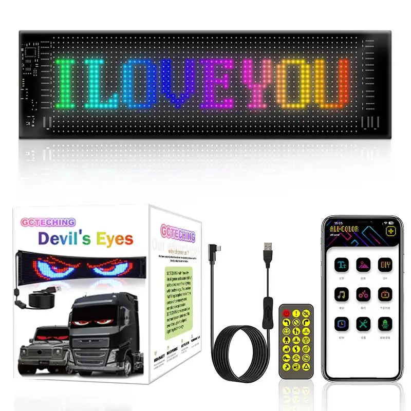 Led Eyes for Truck Led Matrix Panel RGB LED Car Panel DIY Programmable Bluetooth App Control Scrolling Light