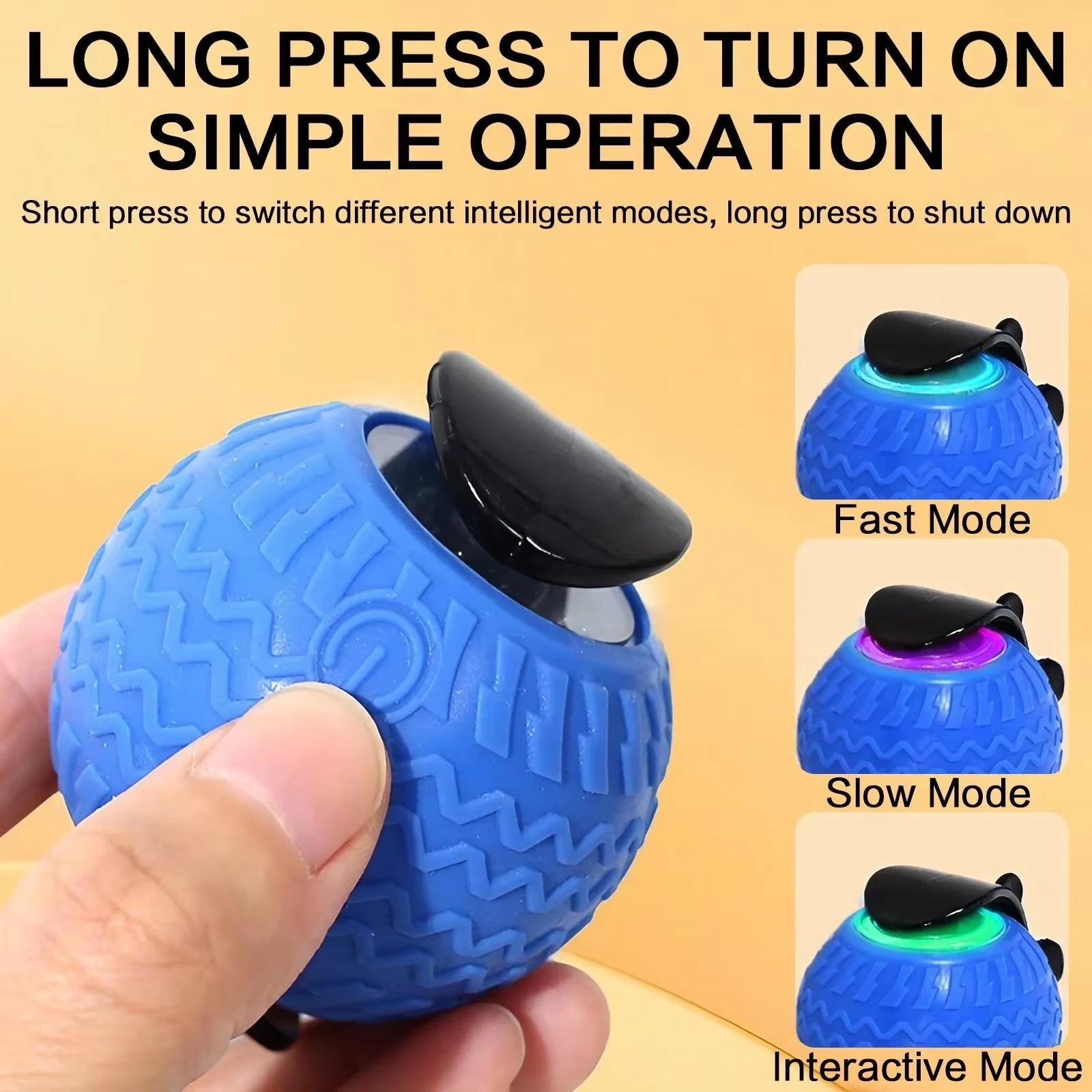 Automatic Rotating Smart Obstacle Avoidance Interactive LED Cat Toy Obstacle Avoidance Automatic Teasing Ball