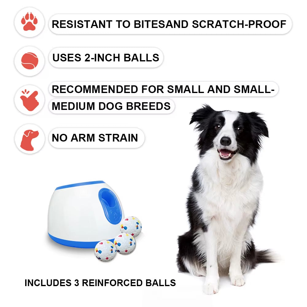 Dog Automatic Ball Thrower Interactive Small Dog Automatic Ball Thrower Outdoor Automatic Ball Thrower Launch Distance 10-30Ft