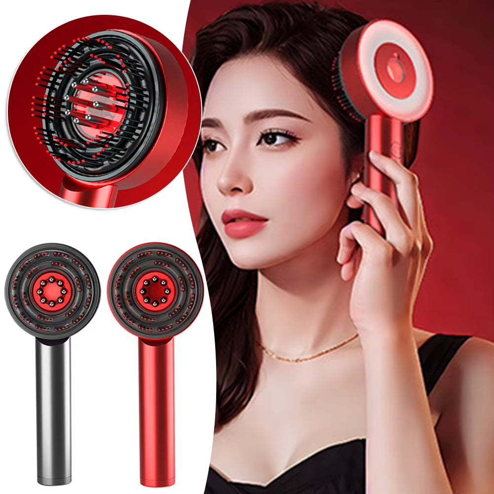 Scalp Massaging Comb USB Charging Electric Hair Scalp Massager Brush with Red Light Oil Applicator for Men Women